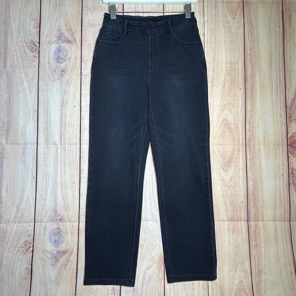 Halara‎ Straight Leg Jeans Women S Petite Black High Waisted Stretch Grunge Goth